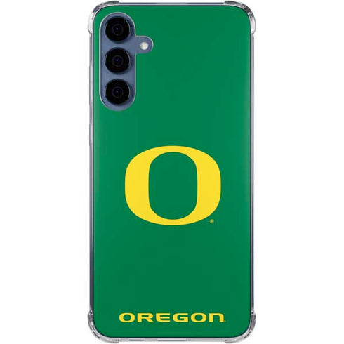 University of Oregon Yellow O on Green Galaxy A55 5G Clear Case