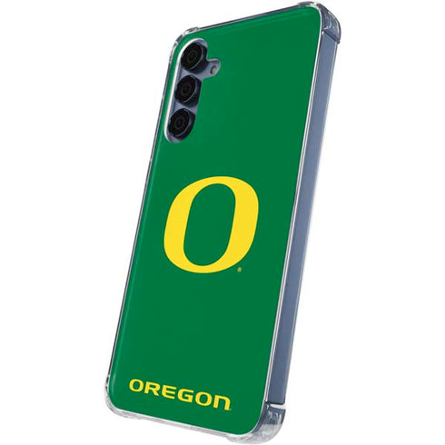 University of Oregon Yellow O on Green Galaxy A55 5G Clear Case