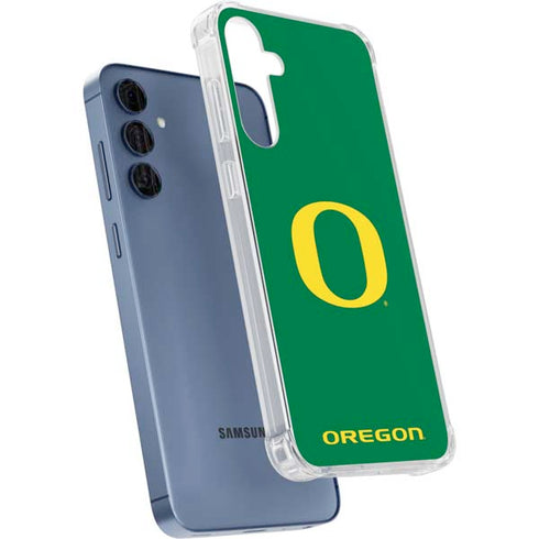 University of Oregon Yellow O on Green Galaxy A55 5G Clear Case