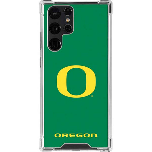 University of Oregon Yellow O on Green Galaxy S23 Ultra Clear Case