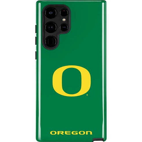 University of Oregon Yellow O on Green Galaxy Cases