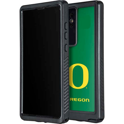 University of Oregon Yellow O on Green Galaxy S24 Ultra Waterproof Case