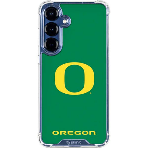 University of Oregon Yellow O on Green Galaxy S25 Clear Case