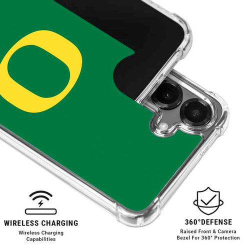 University of Oregon Yellow O on Green Galaxy S26 Clear Case