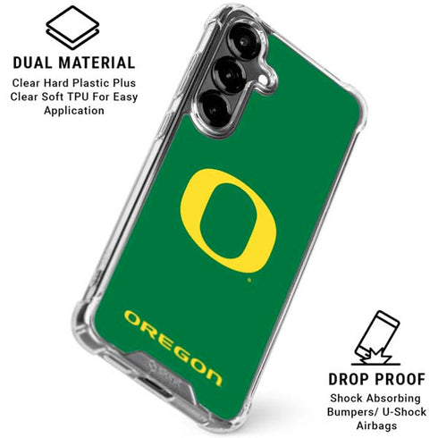University of Oregon Yellow O on Green Galaxy S26 Plus Clear Case