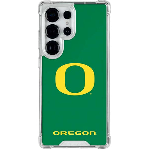 University of Oregon Yellow O on Green Galaxy S26 Ultra Clear Case