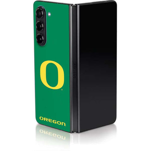 University of Oregon Yellow O on Green Galaxy Z Fold5 5G Skin