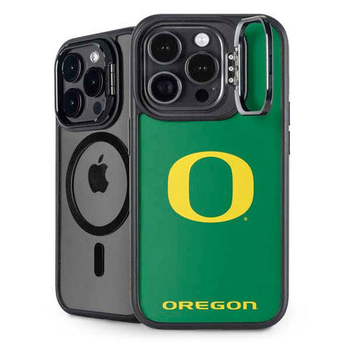 University of Oregon Yellow O on Green iPhone 14 Pro Max Kickstand Case