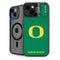 University of Oregon Yellow O on Green iPhone 15 Plus Kickstand Case