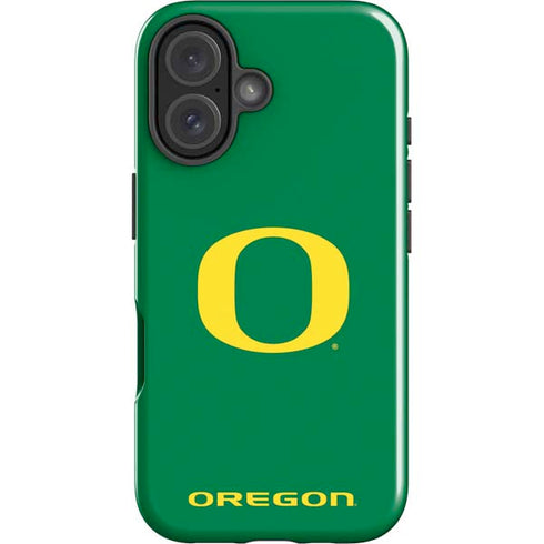 University of Oregon Yellow O on Green iPhone 16 Plus Impact Case