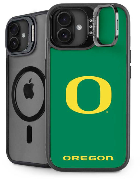University of Oregon Yellow O on Green iPhone 16 Plus Kickstand Case