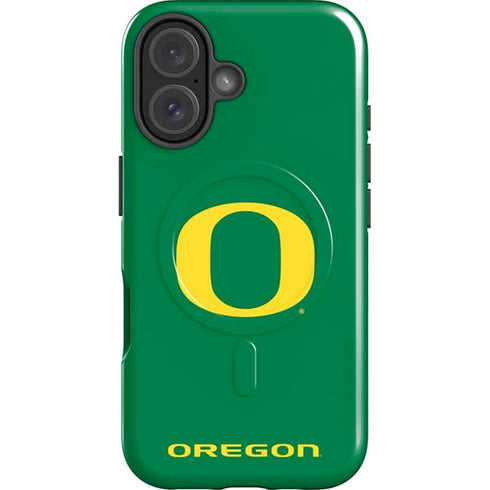 University of Oregon Yellow O on Green iPhone 16 Plus Magsafe Impact Case