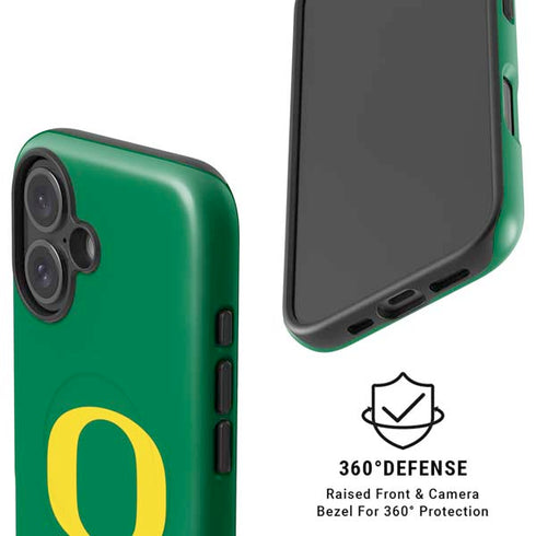 University of Oregon Yellow O on Green iPhone 16 Plus Magsafe Impact Case