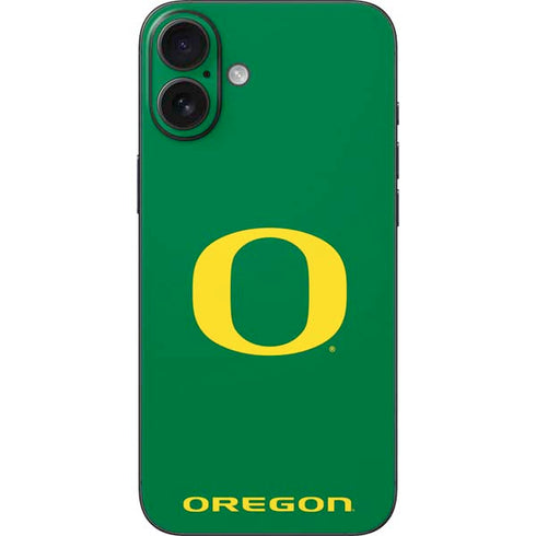 University of Oregon Yellow O on Green iPhone 16 Plus Skin