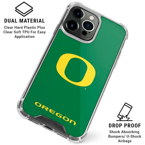 University of Oregon Yellow O on Green iPhone 16 Pro Max Clear Case