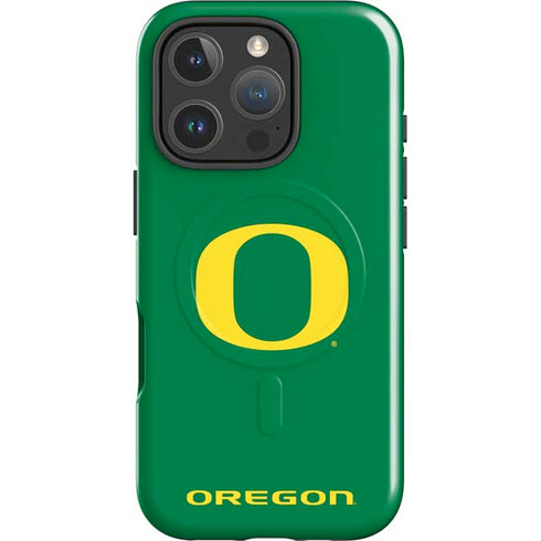 University of Oregon Yellow O on Green iPhone 16 Pro Max Magsafe Impact Case