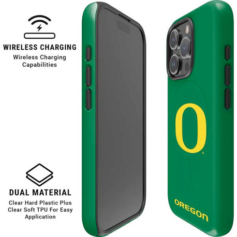 University of Oregon Yellow O on Green iPhone 16 Pro Max Magsafe Impact Case