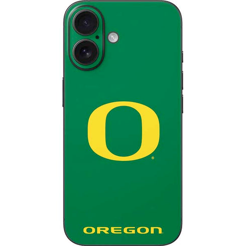 University of Oregon Yellow O on Green iPhone 16 Skin