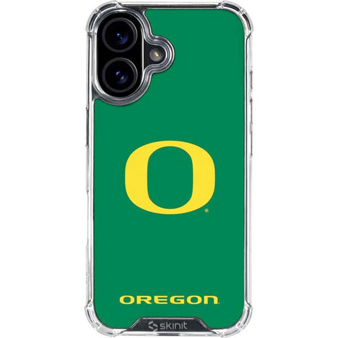 University of Oregon Yellow O on Green iPhone 17 Clear Case