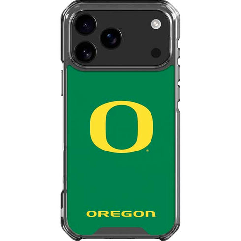 University of Oregon Yellow O on Green iPhone 18 Pro Max Clear Case