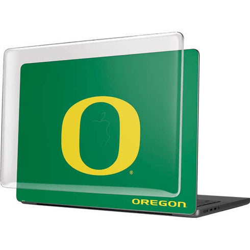 University of Oregon Yellow O on Green MacBook Pro 14in (2021-24) Case plus Skin