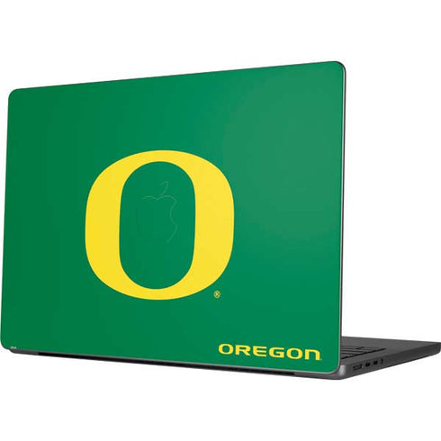 University of Oregon Yellow O on Green Apple MacBook Pro 14-inch Skin