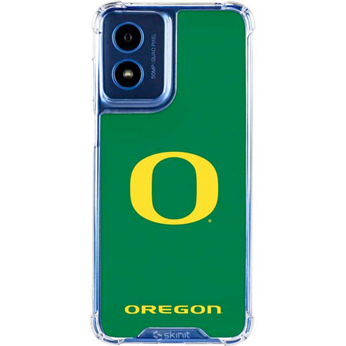 University of Oregon Yellow O on Green Moto G 5G (2024) Clear Case