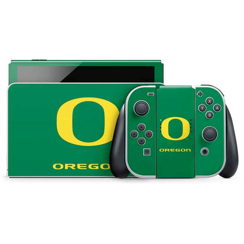 University of Oregon Yellow O on Green Nintendo Skins
