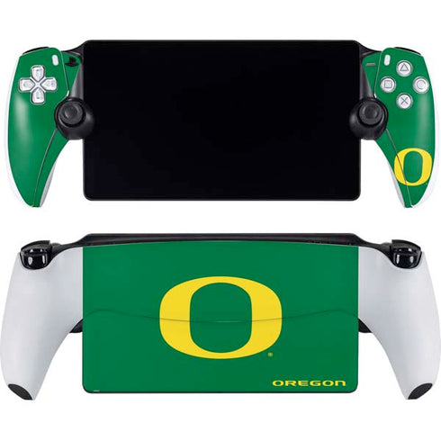 University of Oregon Yellow O on Green PlayStation Portal Remote Player Skin