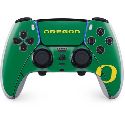 University of Oregon Yellow O on Green PS5 DualSense Edge Pro Controller Skin