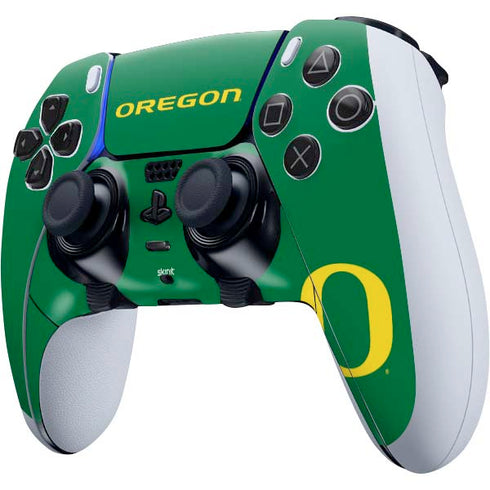 University of Oregon Yellow O on Green PS5 DualSense Edge Pro Controller Skin