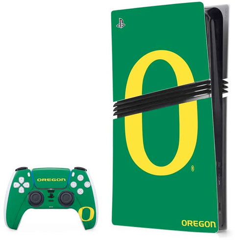 University of Oregon Yellow O on Green PlayStation PS5 Skins