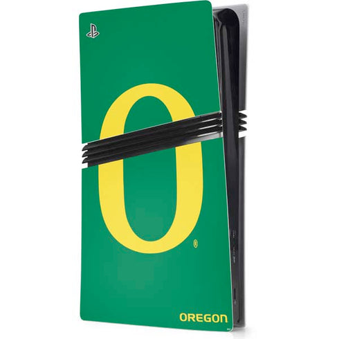 University of Oregon Yellow O on Green PS5 Pro Console Skin