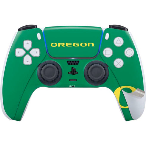 University of Oregon Yellow O on Green PS5 Pro Disk Bundle Skin