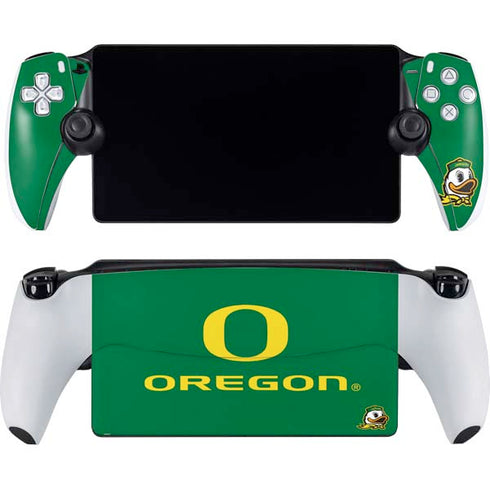 University of Oregon Yellow O with Text PlayStation Portal Remote Player Skin