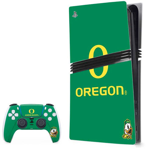 University of Oregon Yellow O with Text PS5 Pro Bundle Skin