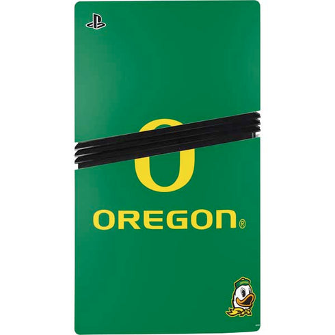University of Oregon Yellow O with Text PS5 Pro Console Skin
