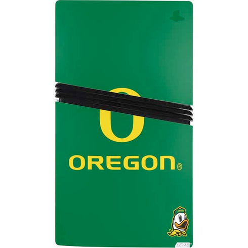 University of Oregon Yellow O with Text PS5 Pro Console Skin