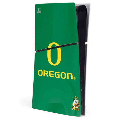 University of Oregon Yellow O with Text PS5 Slim Digital Edition Console Skin