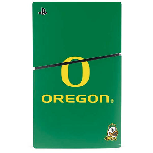 University of Oregon Yellow O with Text PS5 Slim Digital Edition Console Skin