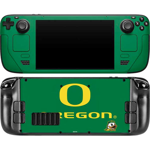 University of Oregon Yellow O with Text Steam Deck Handheld Gaming Computer OLED Skin
