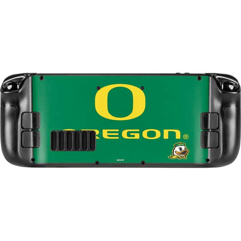 University of Oregon Yellow O with Text Steam Deck Handheld Gaming Computer Skin