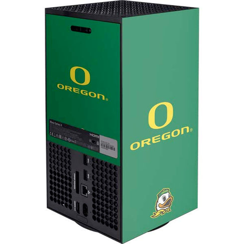 University of Oregon Yellow O with Text XBox Series X Digital Edition Console Skin