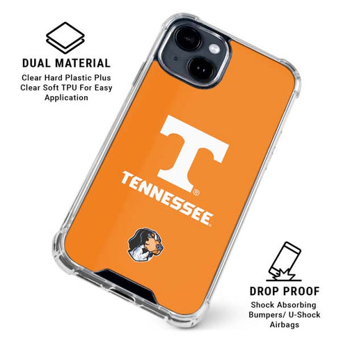 University of Tennessee-Knoxville T Logo on Orange iPhone 15 Clear Case