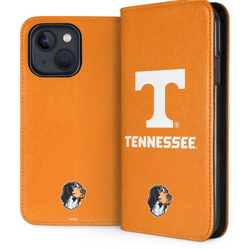 University of Tennessee-Knoxville T Logo on Orange iPhone 15 Folio Case