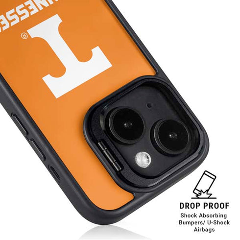 University of Tennessee-Knoxville T Logo on Orange iPhone 15 Plus Kickstand Case