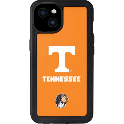 University of Tennessee-Knoxville T Logo on Orange iPhone 15 Plus Waterproof Case