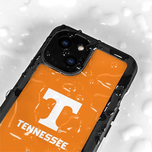 University of Tennessee-Knoxville T Logo on Orange iPhone 15 Plus Waterproof Case