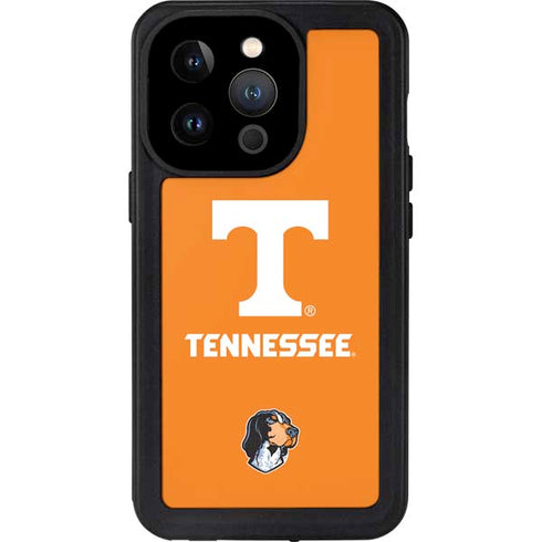University of Tennessee-Knoxville T Logo on Orange iPhone 15 Pro Waterproof Case