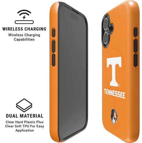 University of Tennessee-Knoxville T Logo on Orange iPhone 16 Plus Magsafe Impact Case